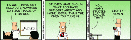 studies are made up - Dilbert cartoon